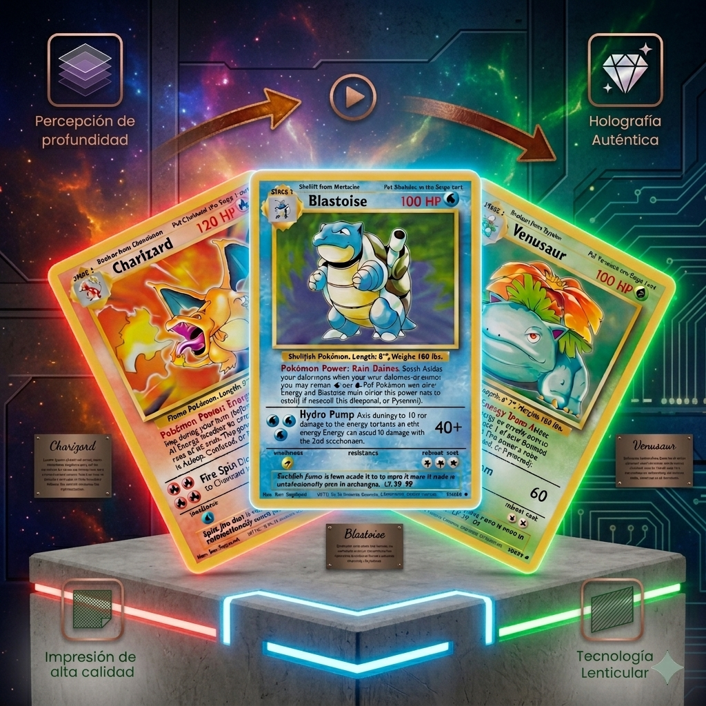 Pokémon 3D Lenticular Poster – Charizard, Blastoise & Venusaur | Anime Wall Art