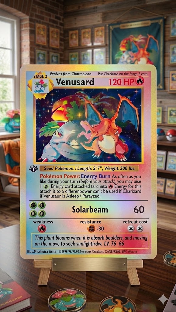 Pokémon 3D Lenticular Poster – Charizard, Blastoise & Venusaur | Anime Wall Art